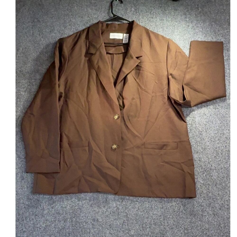Alfred Dunner Women's Brown 2-Button Career Office Suit Jacket Blazer Size 20